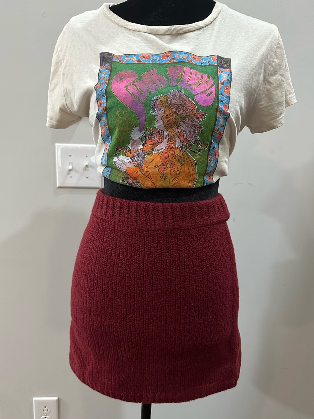 Anthropologie  Knit Skirt in Burgundy